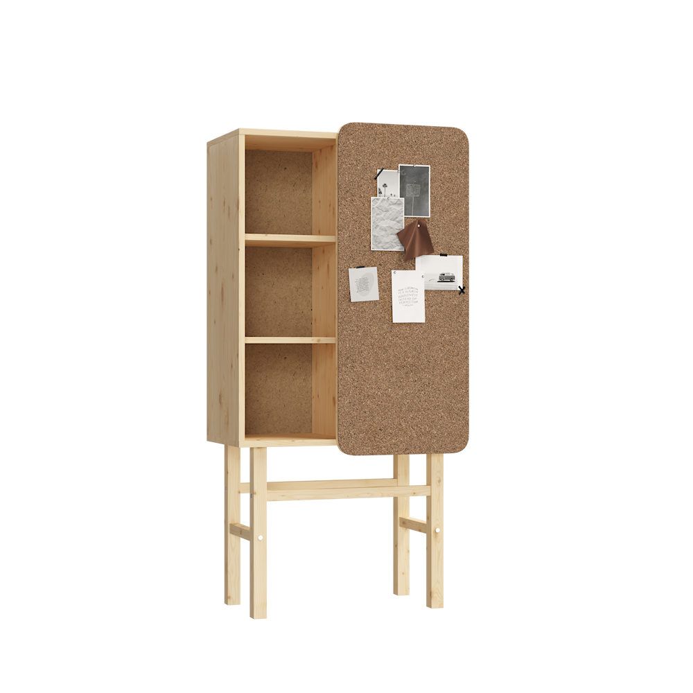 SLIDE CABINET W. PINBOARD