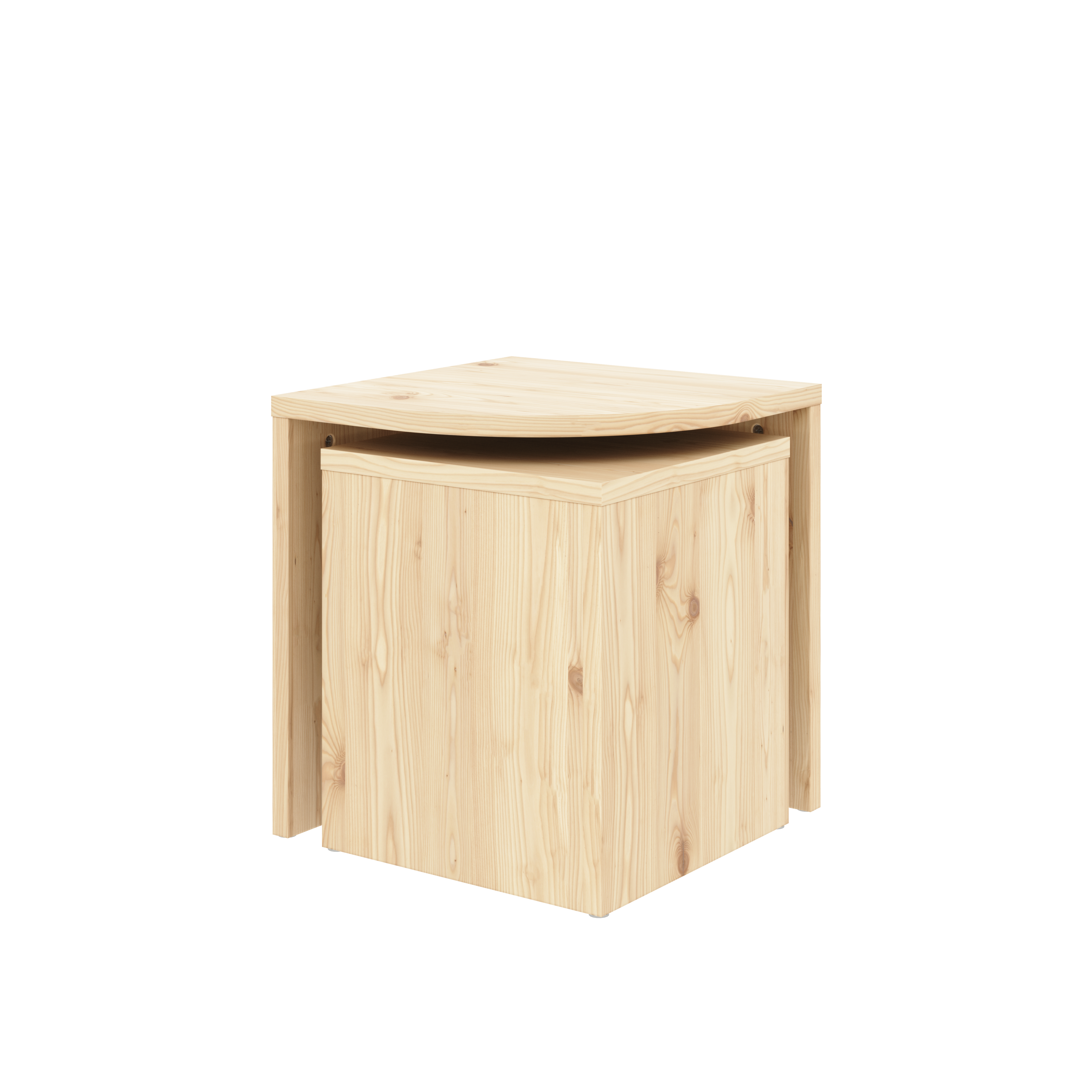 COMBINE SIDE TABLES SET CLEAR LACQUERED
