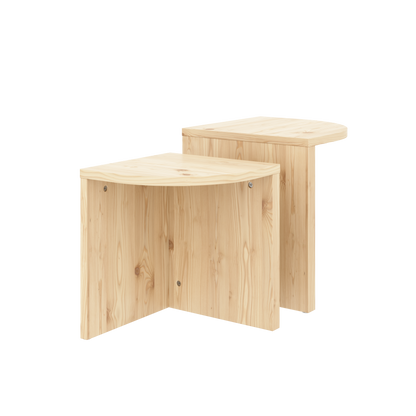 COMBINE SIDE TABLES SET CLEAR LACQUERED