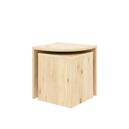 COMBINE SIDE TABLES SET CLEAR LACQUERED