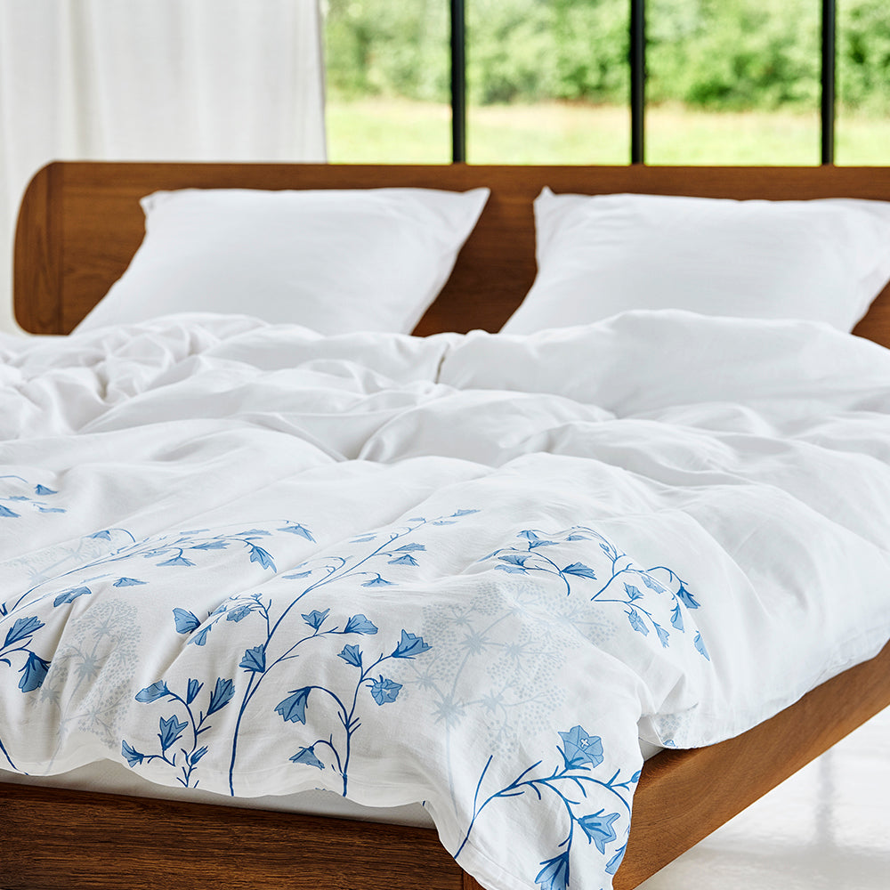 Økologisk sengesæt Klokkeblomst - Hvid