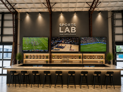 Sports Lab club lounge and training wall